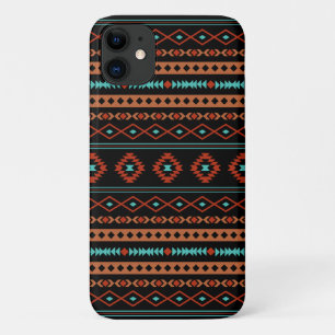 Aztec Rusts Blauwgroen zwarte gemengde motieven Case-Mate iPhone Case