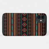 Aztec Rusts Blauwgroen zwarte gemengde motieven Case-Mate iPhone Case (Achterkant (horizontaal))