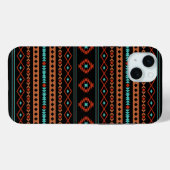 Aztec Rusts Blauwgroen zwarte gemengde motieven Case-Mate iPhone Case (Achterkant (horizontaal))