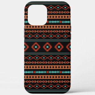 Aztec Rusts Blauwgroen zwarte gemengde motieven Case-Mate iPhone Case