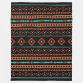 Aztec Rusts Blauwgroen zwarte gemengde motieven Fleece Deken (Voorkant)