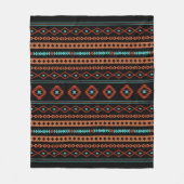 Aztec Rusts Blauwgroen zwarte gemengde motieven Fleece Deken (Voorkant)