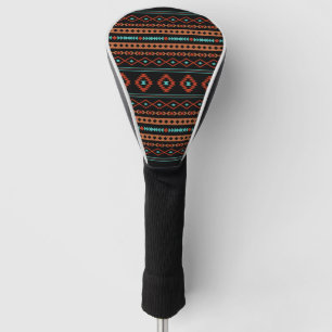 Aztec Rusts Blauwgroen zwarte gemengde motieven Golfheadcover