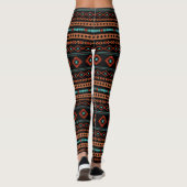 Aztec Rusts Blauwgroen zwarte gemengde motieven Leggings (Achterkant)