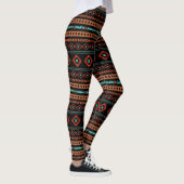 Aztec Rusts Blauwgroen zwarte gemengde motieven Leggings (Rechts)