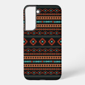 Aztec Rusts Blauwgroen zwarte gemengde motieven Samsung Galaxy Hoesje (Achterkant)