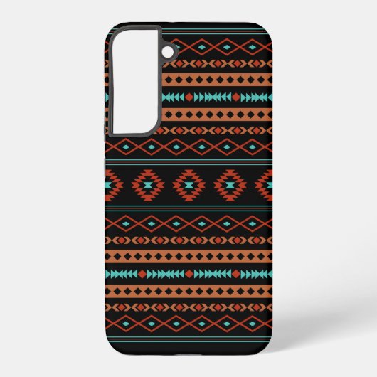 Aztec Rusts Blauwgroen zwarte gemengde motieven Samsung Galaxy Hoesje (Achterkant)