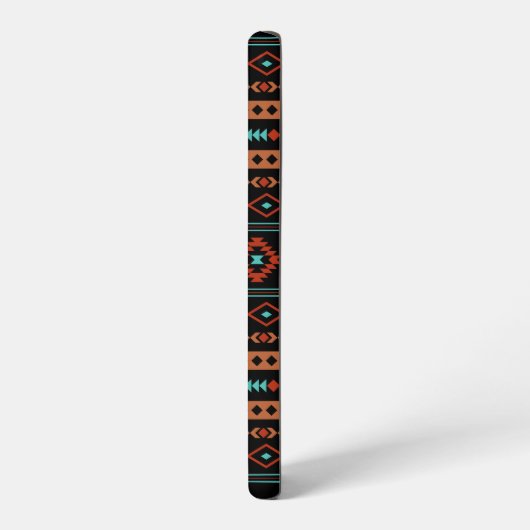 Aztec Rusts Blauwgroen zwarte gemengde motieven Samsung Galaxy Hoesje (Linkerkant)