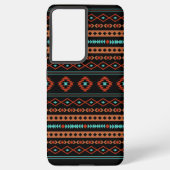 Aztec Rusts Blauwgroen zwarte gemengde motieven Samsung Galaxy Hoesje (Achterkant)