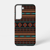 Aztec Rusts Blauwgroen zwarte gemengde motieven Samsung Galaxy Hoesje (Achterkant)