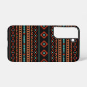 Aztec Rusts Blauwgroen zwarte gemengde motieven Samsung Galaxy Hoesje (Achterkant horizontaal)