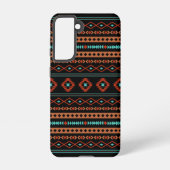 Aztec Rusts Blauwgroen zwarte gemengde motieven Samsung Galaxy Hoesje (Achterkant)