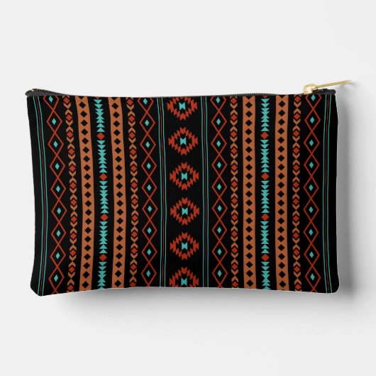 Aztec Rusts Blauwgroen zwarte gemengde motieven V- Etui (Achterkant)