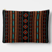 Aztec Rusts Blauwgroen zwarte gemengde motieven V- Etui (Voorkant)