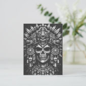 Aztec Schedel Hoofddeksel door BurnsInHell Briefkaart (Staand voorkant)