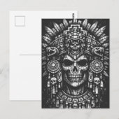 Aztec Schedel Hoofddeksel door BurnsInHell Briefkaart (Voorkant / Achterkant)