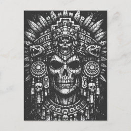Aztec Schedel Hoofddeksel door BurnsInHell Briefkaart