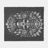 Aztec Schedel Hoofddeksel door BurnsInHell Fleece Deken (Voorkant (Horizontaal))