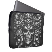 Aztec Schedel Hoofddeksel door BurnsInHell Laptop Sleeve (Voorkant Rechts)