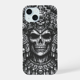 Aztec Schedel Hoofdtooi door BurnsInHell iPhone 15 Case