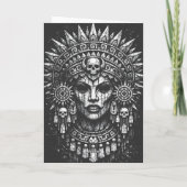 Aztec Schedel Hoofdtooi door BurnsInHell Kaart (Achterkant)