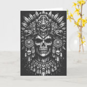 Aztec Schedel Hoofdtooi door BurnsInHell Kaart (Gele Bloem)