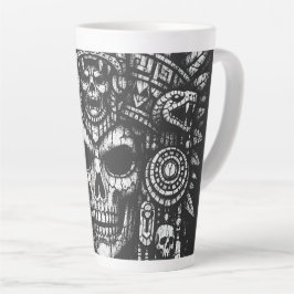 Aztec Schedel Hoofdtooi door BurnsInHell Latte Mok
