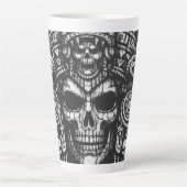 Aztec Schedel Hoofdtooi door BurnsInHell Latte Mok (Voorkant)