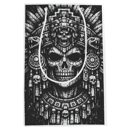 Aztec Schedel Hoofdtooi door BurnsInHell Medium Cadeauzakje (Voorkant)