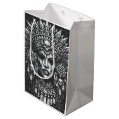 Aztec Schedel Hoofdtooi door BurnsInHell Medium Cadeauzakje (Achterkant Gekanteld)
