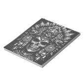 Aztec Schedel Hoofdtooi door BurnsInHell Notitieblok (Linkerzijde)