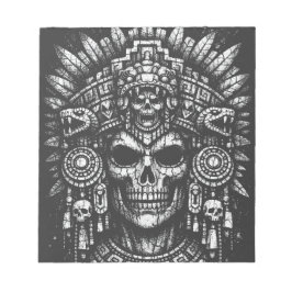 Aztec Schedel Hoofdtooi door BurnsInHell Notitieblok