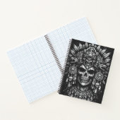 Aztec Schedel Hoofdtooi door BurnsInHell Notitieboek (Binnen)