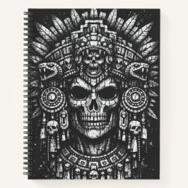 Aztec Schedel Hoofdtooi door BurnsInHell Notitieboek