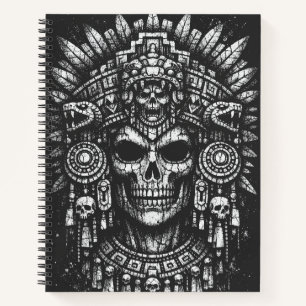 Aztec Schedel Hoofdtooi door BurnsInHell Notitieboek