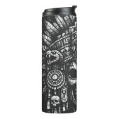 Aztec Schedel Hoofdtooi door BurnsInHell Thermosbeker (Gedraaid links)