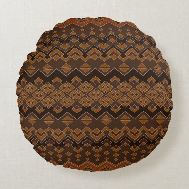 Aztec seamless pattern. Tribal aztec print. Abstra Rond Kussen (Voorkant)