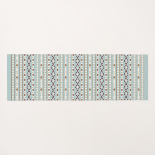 Aztec Shapes 2Way Pattern Rusts Cream Blauwgroen-B Yogamat (Achterkant (horizontaal))