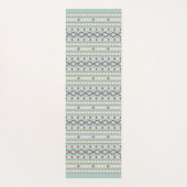 Aztec Shapes 2Way Pattern Rusts Cream Blauwgroen-B Yogamat (Achterkant)