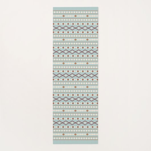 Aztec Shapes 2Way Pattern Rusts Cream Blauwgroen-B Yogamat (Achterkant)