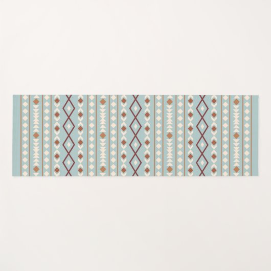 Aztec Shapes 2Way Pattern Rusts Cream Blauwgroen-B Yogamat (Voorkant (horizontaal))
