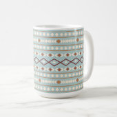 Aztec Shapes Big Pattern Rusts Cream Blauwgroen-Bl Koffiemok (Voorkant rechts)