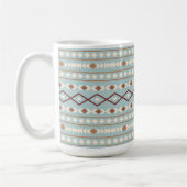 Aztec Shapes Big Pattern Rusts Cream Blauwgroen-Bl Koffiemok (Links)