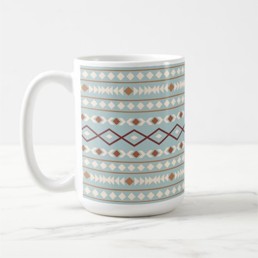 Aztec Shapes Big Pattern Rusts Cream Blauwgroen-Bl Koffiemok (Links)