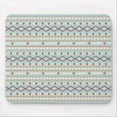 Aztec Shapes H Pattern Rusts Cream Blauwgroen-Blue Muismat (Voorkant)