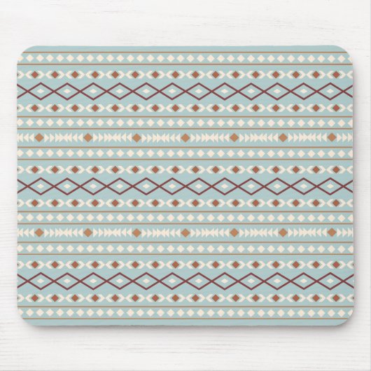 Aztec Shapes H Pattern Rusts Cream Blauwgroen-Blue Muismat (Voorkant)