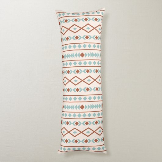 Aztec Shapes LG V Pattern Rust Blauwgroen Cream Lichaamskussen (Achterkant (Verticaal))