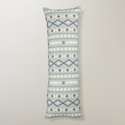 Aztec Shapes LG V Pattern Rusts Cream Blauwgroen-B Lichaamskussen (Achterkant (Verticaal))