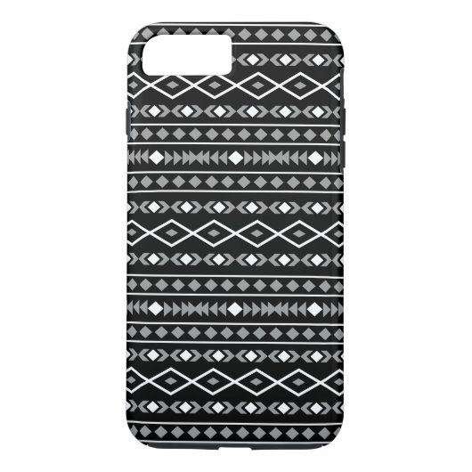 Aztec Shapes Patroon Grijs Wit Zwart Case-Mate iPhone Case (Achterkant)