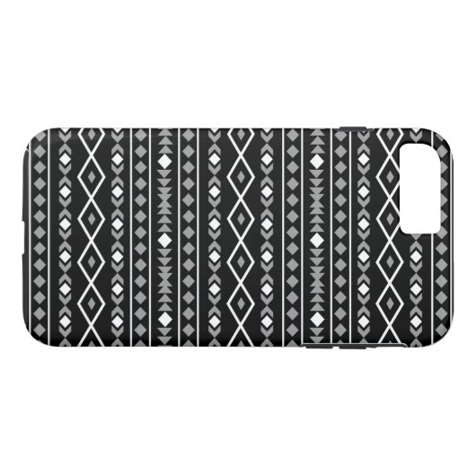 Aztec Shapes Patroon Grijs Wit Zwart Case-Mate iPhone Case (Achterkant (Horizontaal))